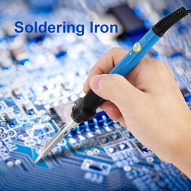 Yosooo Kit de soldador eléctrico de 60 W, herramienta manual de soldadura de temperatura ajustable con 5 puntas diferentes, enchufe de EE. UU. de 110 V