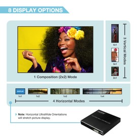 Expert Connect 2x2 Video Wall Controller | 1080P | HDMI & DVI Inputs; HDMI Outputs | 8 Display Modes - 2x2, 1x2, 1x3, 1x4, 2x1, 3x1, 4x1