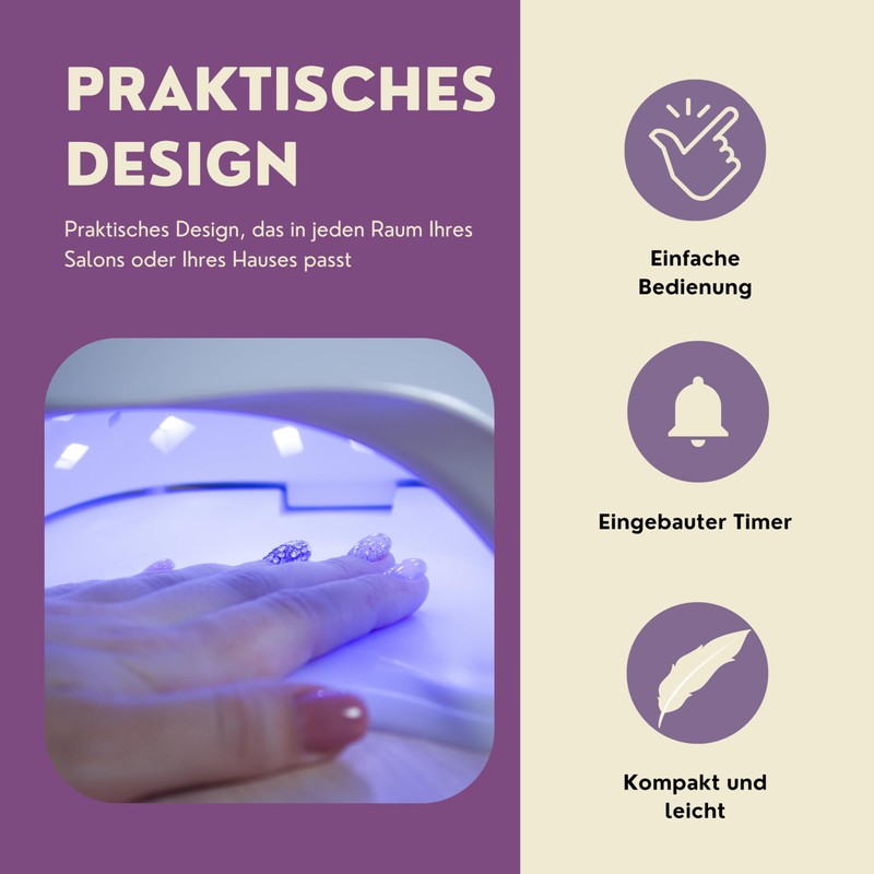 INLAQ® Dual UV/LED Hybrid Nail Lamp - LCD Display and