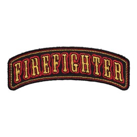 Firefighter Black & Yellow Rocker Patch, Firefighter Patches