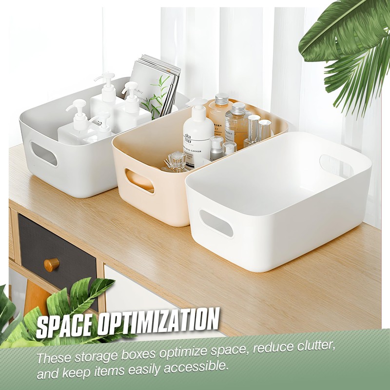 Vivikivi Pack of 6 storage boxes, plastic organiser box with