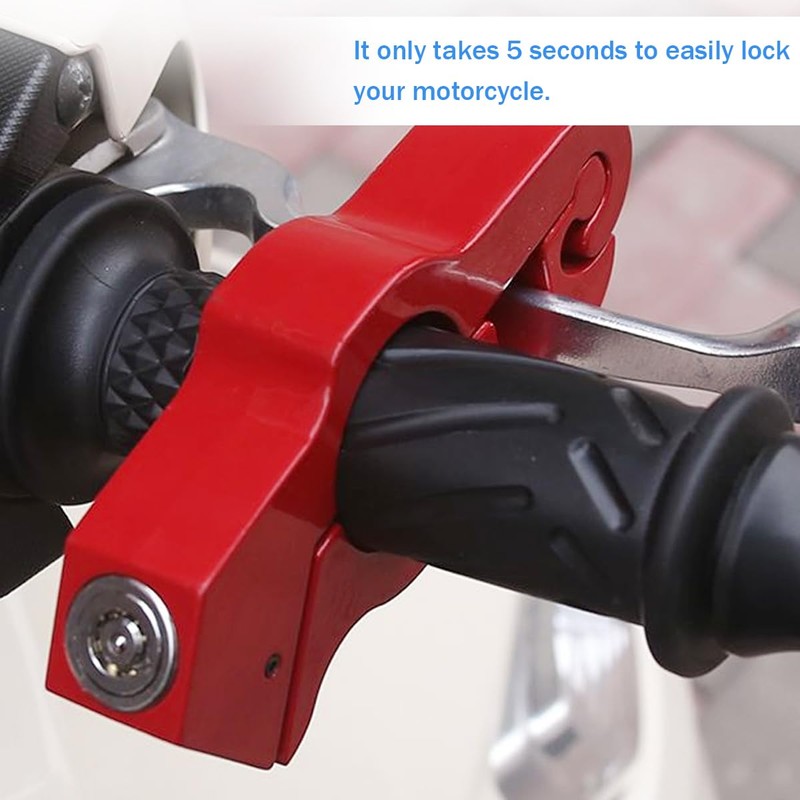 JNNJ Aluminium Alloy Motorcycle Handlebar Lock Universal, Motorcycle Grip Safety
