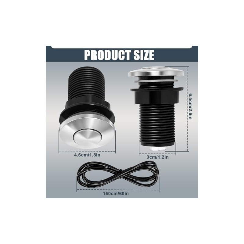 2026 Upgraded Sink Top Push Button with Air Hose Replacement,