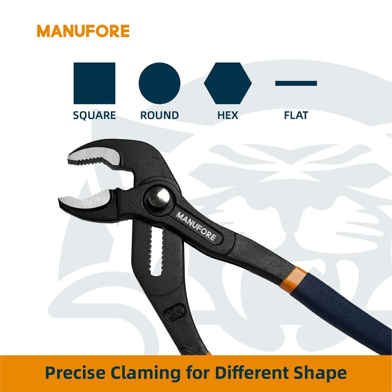 MANUFORE Water Pump Pliers, 7/10/12 Inch Tongue and Groove Pliers