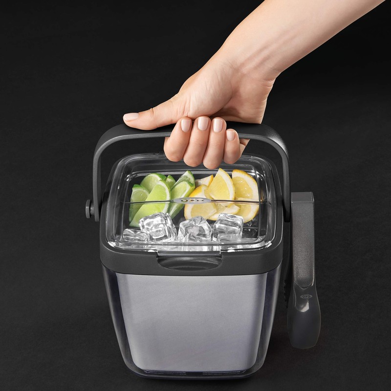 OXO Good Grips Double Wall Ice Bucket with Tongs and