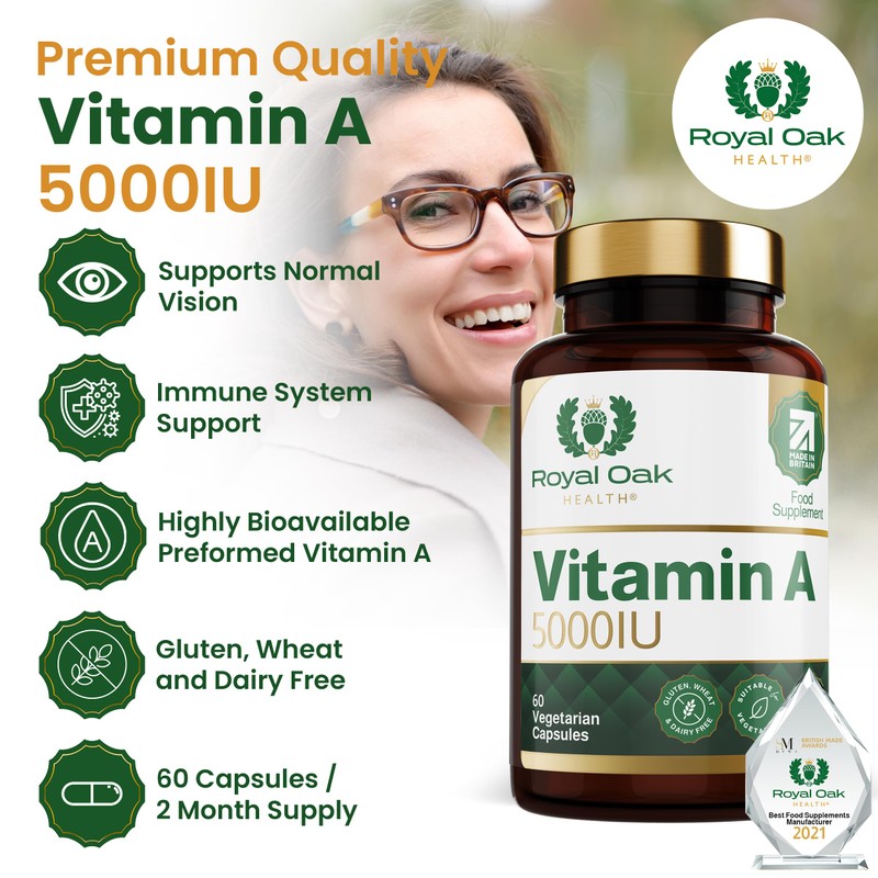 Royal Oak Health Vitamin A 5000IU | 60 Vegan Capsules