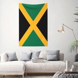 JUHIOPOI Jamaica Flag Tapestry Wall Decoration, Art Tapestries Wall Hanging, Banner Wall Tapestry For Dorm Bedroom Living Room College Dorm Home Decor (40" x 60", Jamaican)