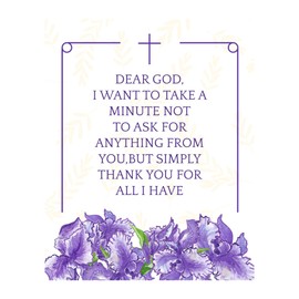 AMERICAN LUXURY GIFTS Dear God, Thanking You For All - Spiritual Wall Art, Modern Floral Themed For Home, Church, Offices, Unframed 8x10 inches