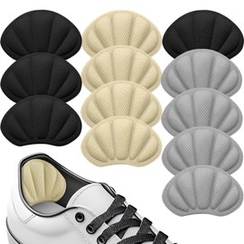 MSIHEY Selbstklebende Fersenpolster, 6 Paar Premium Fersenpolster Einlegesohlen, Schuhfüller zur Vorbeugung von Blasenbildung, für Schuhe mit schwarzen, grauen, beigen, dicken Fersenpolstern