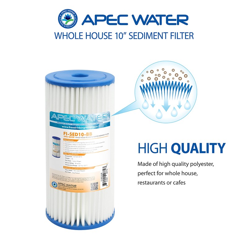 APEC Water Systems CB1-SED10-BB Whole House Sediment Water Filter 10"
