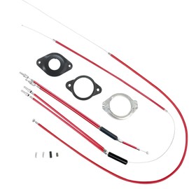 GATWOEST Pro-grade BMX Bike Gyro Brake Cables Front + Rear (Upper + Lower) with Spinner Rotor Full Kit Bmx Bicycle Brake Lines Set Cable Wire&Housing -Stable,Flexible and Long-lasting- Red