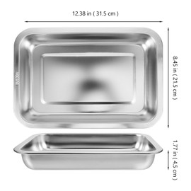 Kisangel Stainless Steel Cat Litter Box Metal Litter Tray Household Metal Litter Pan for Pet Toilet