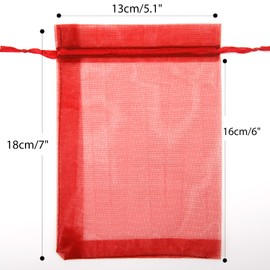 G2PLUS Organza Bags for Party Gifts, 10 cm x 15 cm, Pack of 100