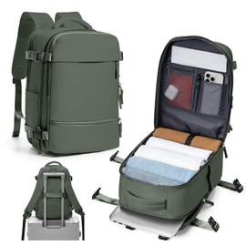 WEPLAN Travel Backpack for Women Men Ryanair Cabin Bags 40x20x25 Underseat Carry on Backpack Flight Approved Airplanes Hand Luggage Backpacks Cabin Size with Shoe Compartment Casual Daypack,Army Green