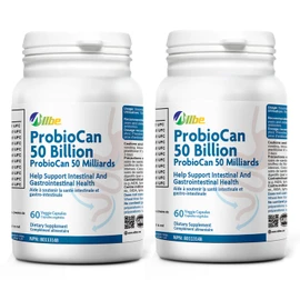 ALLBE ProbioCan 50 Billion CFU, 11 Strains of Gut Health Probiotics for Women & Men, 2 Packs of 60 Servings with Lactobacillus Gasseri Probiotic, Serving Size: 1 Capsule (120 Days Supply)