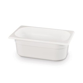 HENDI Gastronorm Container, Temperature Resistant from -40° to 110°C, Scale, Odourless and Tasteless, 2.8 L, Polycarbonate, GN 1/4, 265 x 162 x (H) 100 mm, White