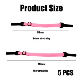 RGEVGER 5 Pcs Kids Glasses Straps, Glasses Sports Strap, Retainer Holders Straps, Adjustable Sunglasses Holder Strap, Sunglasses String Retainers, For Sport, Unisex, Men, Women, Kids(Pink)