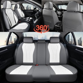 Coverado Seat Covers, Car Seat Covers Full Set, Car Seat Cover, Car Seat Cushion Waterproof, Car Seat Covers Front Seats Back Seat Covers, Seat Cover Car Seat Protector Universal Fit Most Cars White