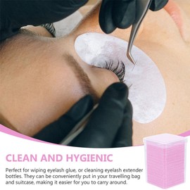 Happyyami Toallitas para Extensiones de Pestañas Que Previene Obstrucción de Botella de Tela No Tejida Rosa, 4 Cajas 800 Piezas Portátil para Salón de Belleza