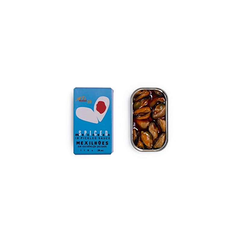 Spanish Mussels Canned in Spiced Pickled Sauce | B Vitamins,