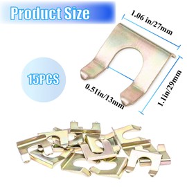 MEAJOO 15PCS Brake Line Clips, U Shape Metal Brake Line Clips Brake Line Retainer Brake Hose Bracket Replacement Hose Retaining Clip Brake Hose Lock for Cars Trucks Motorcycles