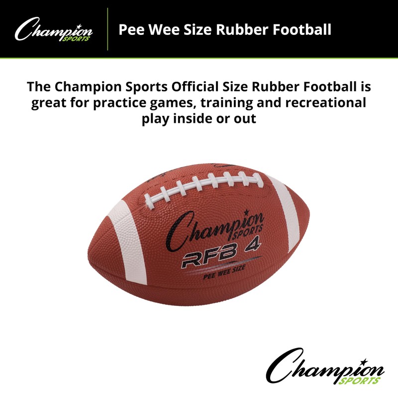 Champion Sports Rubber Football – Durable All-Weather Football with Enhanced