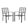 Patio Dining Chairs Set of 2, Wrought Iron Stackable Chairs