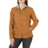 Dickies Women's Hooded Shirt Jacket, Brown Duck, S