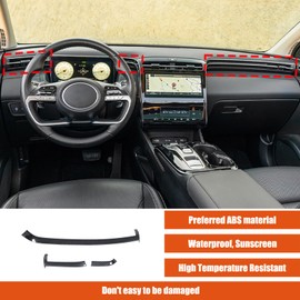 Aunginsy Center Console Dashboard A/C Air Outlet Vent Trim Strips Compatible with Hyundai Tucson/Santa Cruz 2022-2024 Car Central Control Air Conditioning Vent Panel Decorative Cover ABS Accessories
