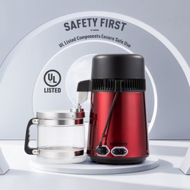 CO-ZWater Distiller, Stainless Steel Distilling Pure Water Machine for Home Countertop Table Desktop, 4 Liter Water Purifier to Make Clean Water for Home, 4 Liter Distilled Water Making Machine