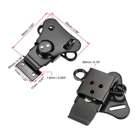 uxcell 2.56-inch Iron Spring Loaded Butterfly Twist Latch Keeper Toggle Clamp with Keyhole - 2 Pcs (Black)