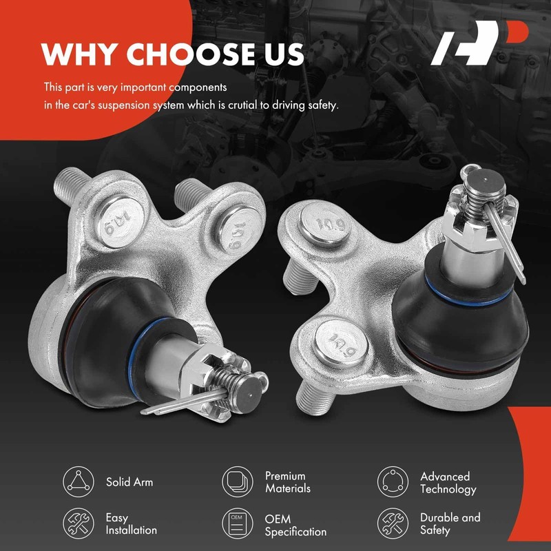A-Premium 2 x Front Lower Ball Joint, Compatible with Honda