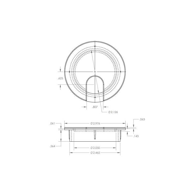 MyCableMart 2 1/2" Cut-Hole Size White Round Wire Management Grommet