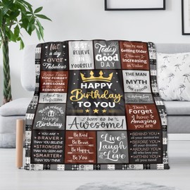 Birthday Gifts for Men Blanket 60"X 50" Unique Gifts for Men Boyfriend Birthday Decorations Mens Birthday Gift Ideas for Him Dad Husband Grandpa (50 x 60 Inch, Men Birthday)