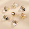 CLCTK 8 Pack Champagne Crystal Cabinet Knobs, Gold Cabinet Glass