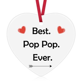 Grandpa Gifts Christmas Ornament Pop Pop Gifts Grandpa Birthday Gifts Ceramic Ornament Papa Gifts from Grandkids Grandpa Thank You Gift for Grandpa Christmas Tree Decoration