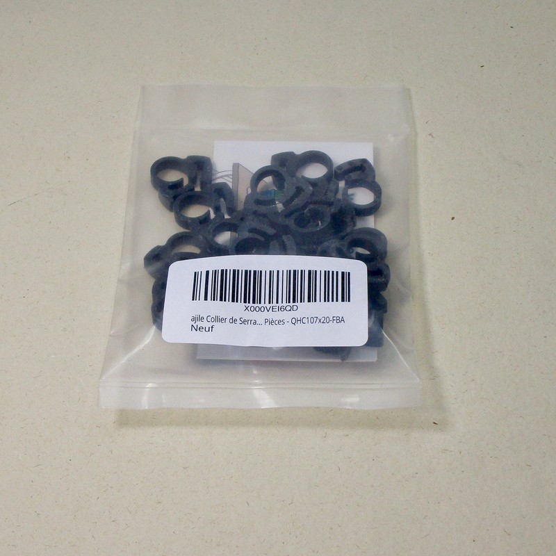 Ajile QHC107x20-FBA Double Gripping Plastic Hose Clamps Black Pipe Clamp