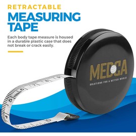 Tape Measure for Body Measuring Tape, (Pack of 2) Dual Sided Inch and CM, Portable, Retractable Soft Ruler Tool for Measurements Body Fat, Fitness Sewing Tailor Fabric and Accurate Body Fat Calculator