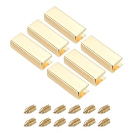 HARFINGTON Belt Buckle End Tip, 6 Pcs Zinc Alloy Zipper Clip Strap End Caps for Leather Sewing Decoration DIY Accessories (0.95 Inch, Gold Tone)