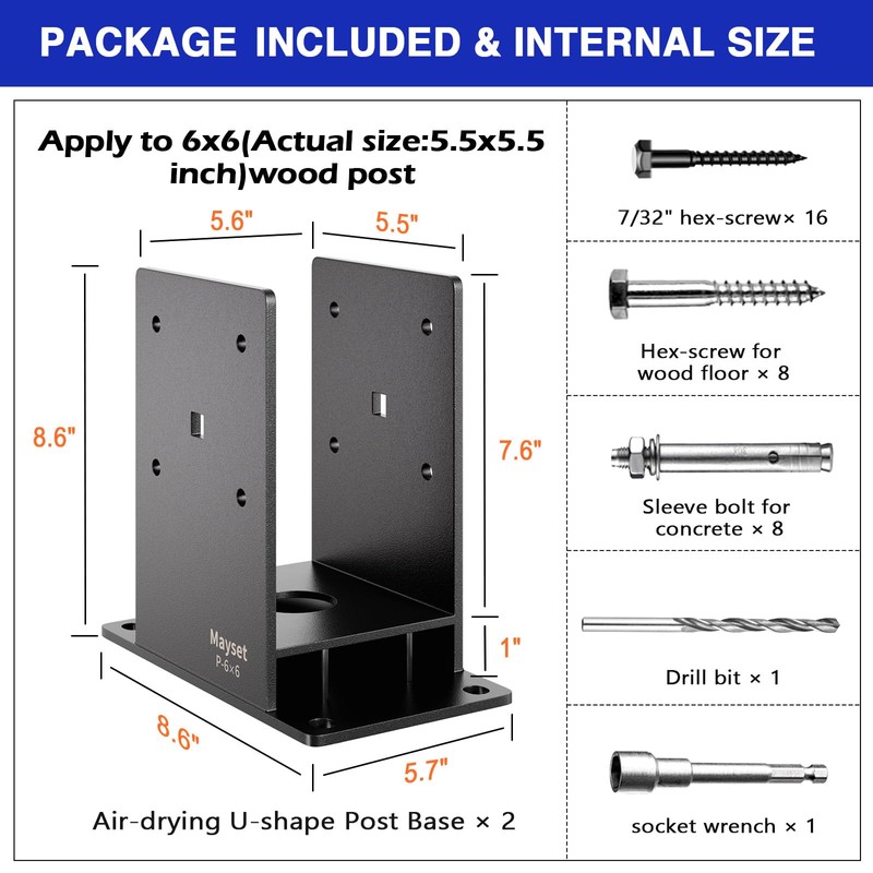 Post Base 6x6 (Internal Size 5.6" x5.6) with Air Flow