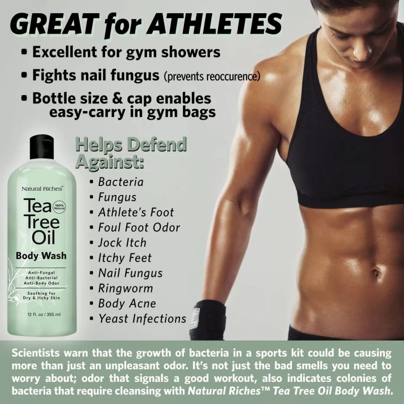 Natural Riches Aceite De Té Antifúngico Para El Cuerpo, Jabón