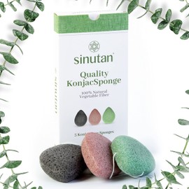 KONJAC GOCCIA SPONGES (Green/Black/Red Drop, Konjac)