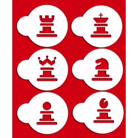 Designer Stencils C486 Chess Cookie Stencil Set, Beige/Semi-Transparent, fits 2.5" Circle