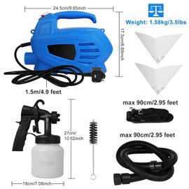 MATONELL 800ML Paint Sprayer 650W Paint Sprayer 800ML/ Minimum Output HVLP Oil Primer Water Sprayer with 3 Spray Patterns Motor with Removable Container