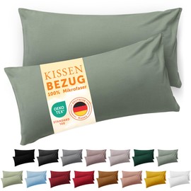 Blumtal Pack of 2 Cushion Covers, 50 x 60 cm, Oeko-Tex Certified. Pillowcases, 100% Microfibre in Extra Soft, Machine Washable - Summer Green Cushion Cover - Green