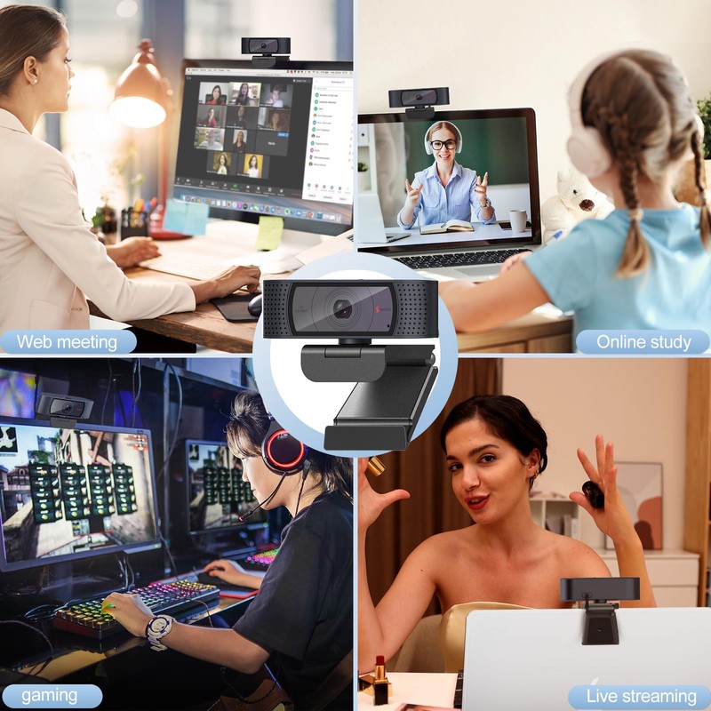 Angetube Webcam with Microphone - 1080P Full HD Streaming Webcam,