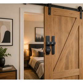 Keyless Sliding Barn Door Lock with 3-Digit Combination – Heavy Duty Privacy Latch for Home, Office & Bedroom Doors