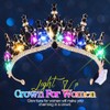 Kilshye Light Up Black Crown Rhinestone Gothic Tiara Festival Costume