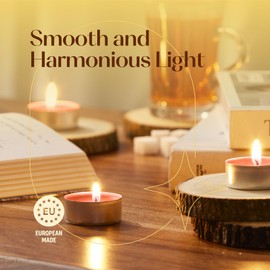 Orange Scented Tealight Candles - Pack of 30 Scented Tea Light Candles with Long Lasting Aromas - Apple Cinnamon Fragranced Orange Tealight Candles - 4 Hour Burn Time