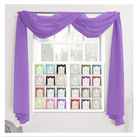 Megachest TAILORED VOILE WINDOW SCARF PELMET (lavender, 56"X197"X1 Panel)